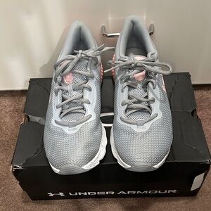 Under Armour Silver and Pink Athletic Shoes